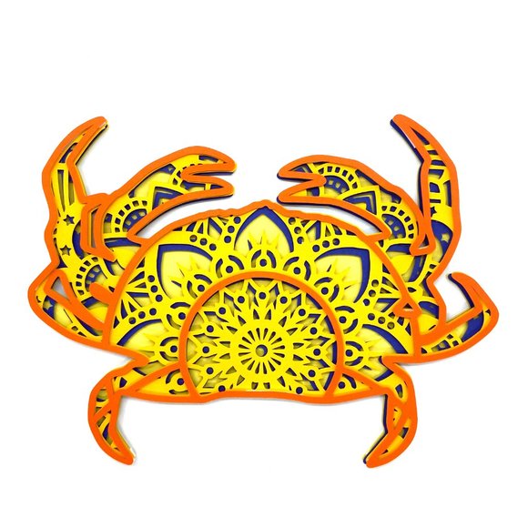 3D 4 Layered Crab Mandala Décor - Picture 2 of 2